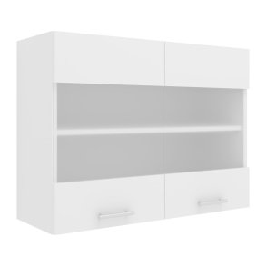 Esilo overskab kkken 80 cm 2 glaslger hvid.