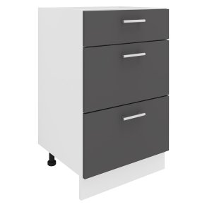 Esilo szafka kuchenna 50 cm 3 szuflady biały, szary.