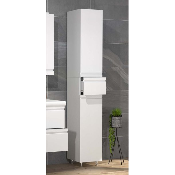 Silora armoire haute pour salle de bain blanc.