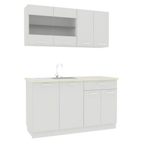 Composizione cucina Esilo, cucina componibile 140 cm bianca.