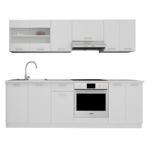 Composizione cucina Esilo, cucina componibile 240 cm bianca.