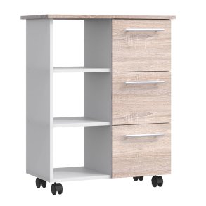 Esilo Kchenmbel auf Rollen wei, Eiche Dekor.