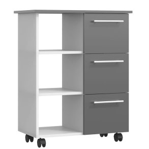 Esilo Kchenmbel auf Rollen wei, grau.