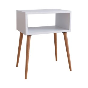 SingolM Nachttisch 1 Ablage wei, Eiche dekor.