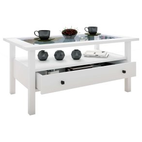 LingisL Couchtisch 1 Schublade 1 Ablage wei.