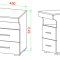SlepalL table de nuit 2 tiroirs 1 tablette anthracite, chne dcor.