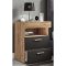 SlepalL table de nuit 2 tiroirs 1 tablette anthracite, chne dcor.