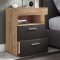 SlepalL table de nuit 2 tiroirs 1 tablette anthracite, chne dcor.