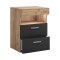 SlepalL table de nuit 2 tiroirs 1 tablette anthracite, chne dcor.