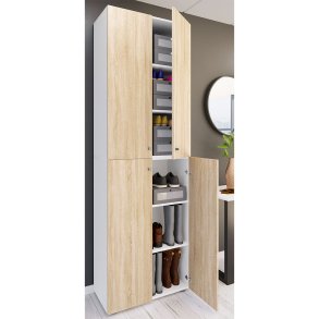 Lona2XLDT Schuhschrank 4 Tren wei.