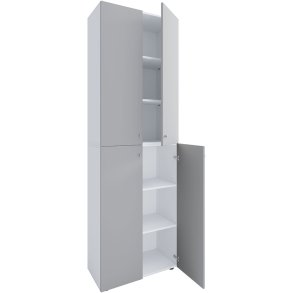 Lona2XLDT Schuhschrank 4 Tren wei, grau.