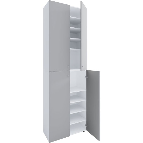 Lona2XL10DT Schuhschrank 4 Tren wei, grau.