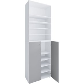 Lona2XL10DTR Schuhschrank 2 Tren wei, grau.