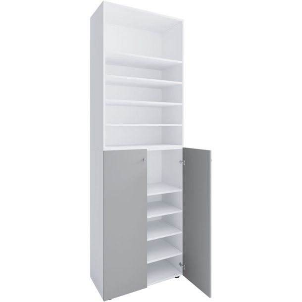 Lona2XL10DTR Schuhschrank 2 Tren wei, grau.