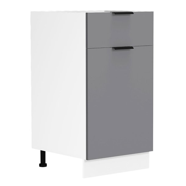 Fasola Küchenunterschrank 40 cm 1 Tür, 1 Schublade anthrazit grau, weiß.