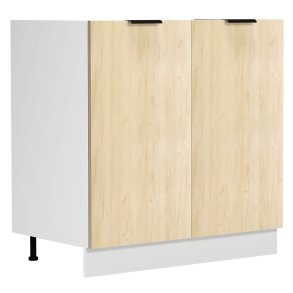 Fasola szafka kuchenna na zlew 80 cm 2 drzwi dąb dekor, biały.