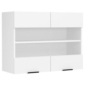 Fasola overskab kkken 80 cm 2 glaslger hvid.