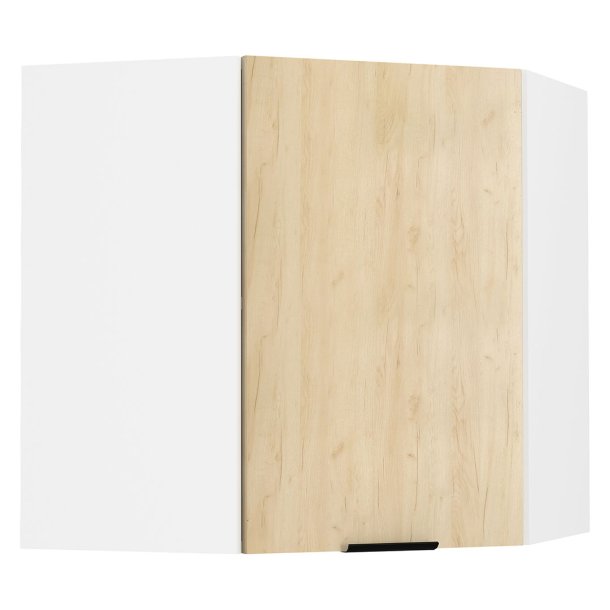 Fasola Kchenoberschrank , Eckschrank 1 Tr Eiche Dekor, wei.