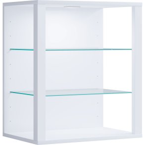 GlasolSW Vitrinenschrank wandhängend weiß.