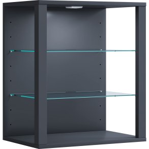 GlasolSW Vitrinenschrank wandhängend anthrazit.