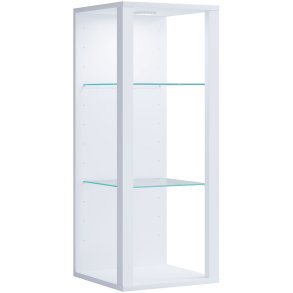 GlasolMW Vitrinenschrank wandhängend weiß.