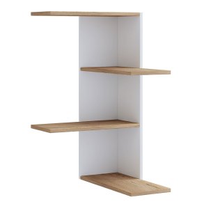 Balos bokhylla vgghngd 4 hyllor vit, ek dekor.