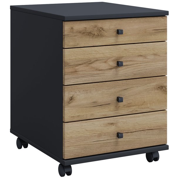 LonaMini skuffekassette 4 skuffer antracit, eg dekor.