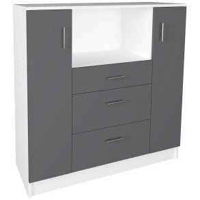 Esilo kjkken hyller skap  2 drer, 2 skuffer, 1 hylle antrasitt gr, hvit.