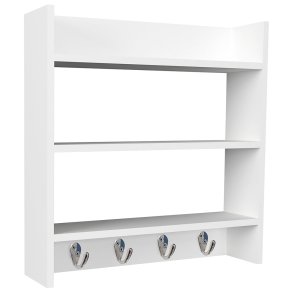 Esilo kjkken hyller 60 cm 3 hyller, 4 knagger hvit.
