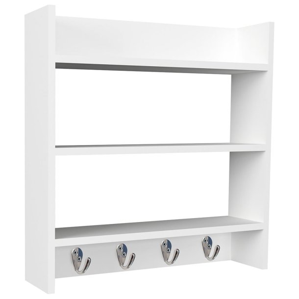 Esilo kjkken hyller 60 cm 3 hyller, 4 knagger hvit.