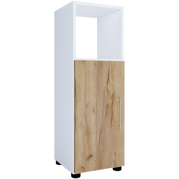 Flandu Badschrank 1 Tür weiß, Eiche dekor.