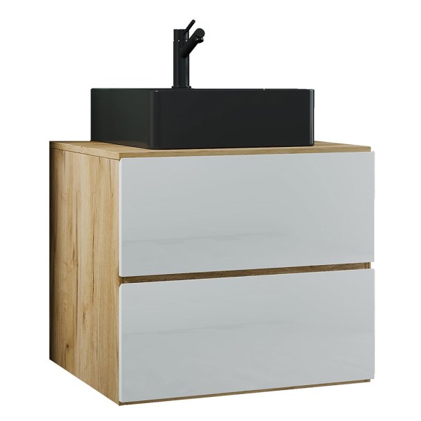 LendasBL baderomsinnredning 2 deler eik dekor, hvit.