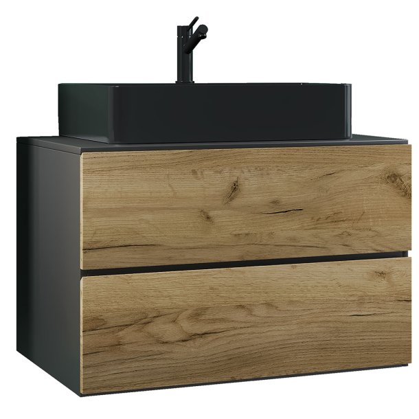 LendasBL badrumsmbler 2 delar antracit, ek dekor.