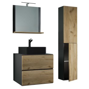 LendasLBL Badmilj 4 dele antracit, eg dekor.