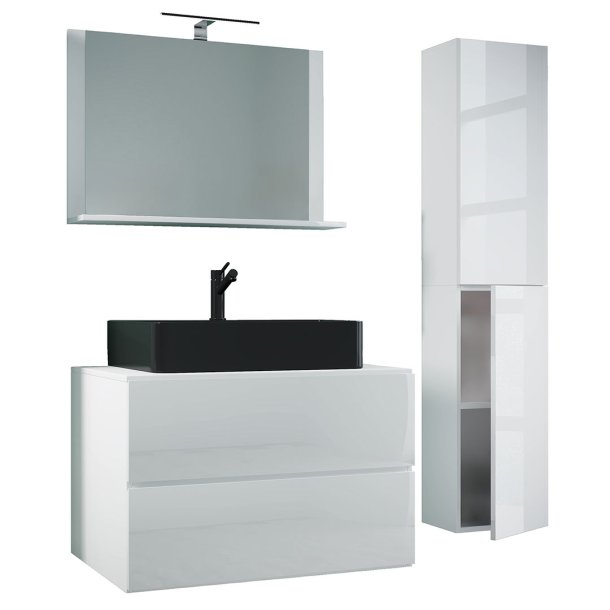 LendasLBL badrumsmbler 4 delar vit.