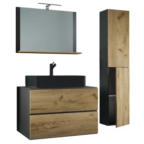 LendasLBL Badmilj 4 dele antracit, eg dekor.