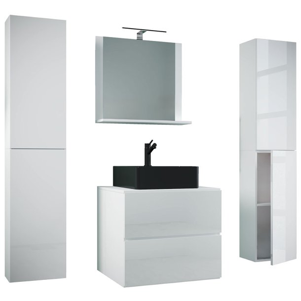 LendasXLBL badrumsmbler 5 delar vit.