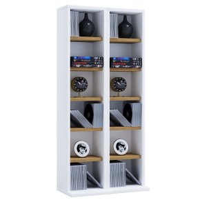 Milano hylle CD, DVDhvit, eik dekor.