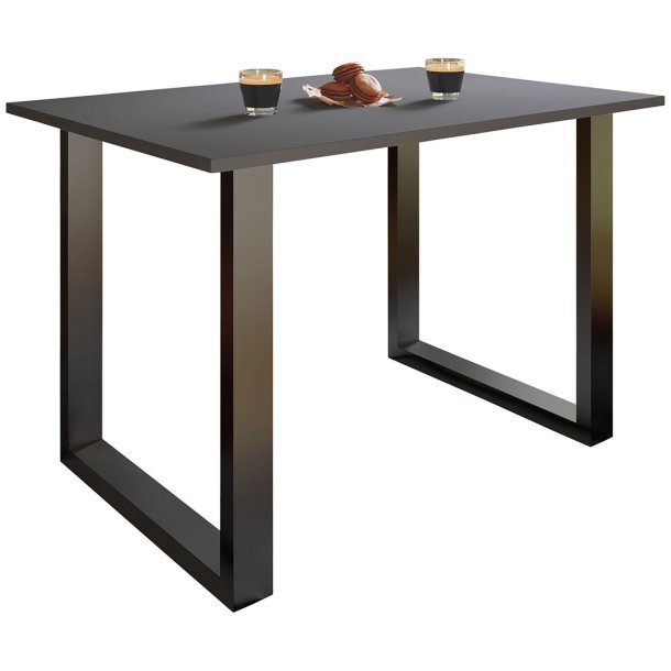 XonaU Esstisch 80x50 anthrazit, schwarz.