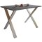 XonaX Esstisch 140x50 anthrazit, silberfarben.