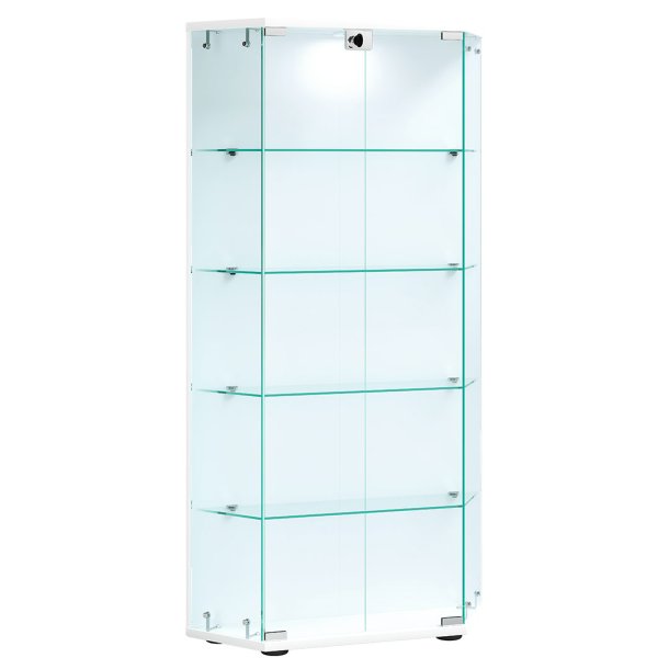 CenilaL Vitrinenschrank 2 Türen weiß.