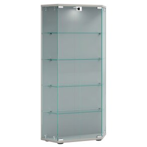 CenilaL Vitrinenschrank 2 Türen silberfarben.