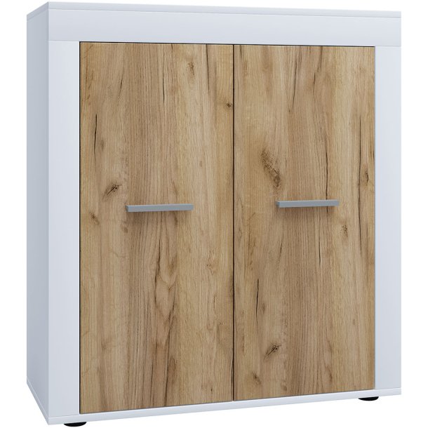Usilo Sideboard 2 Türen weiß, Eiche dekor.