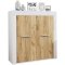Usilo Sideboard 2 Türen weiß, Eiche dekor.
