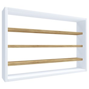 OsadoM Regal wandhngend 4 Ablagen Eiche dekor, wei.