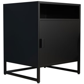 FlokasL Nachttisch 1 Tür schwarz.