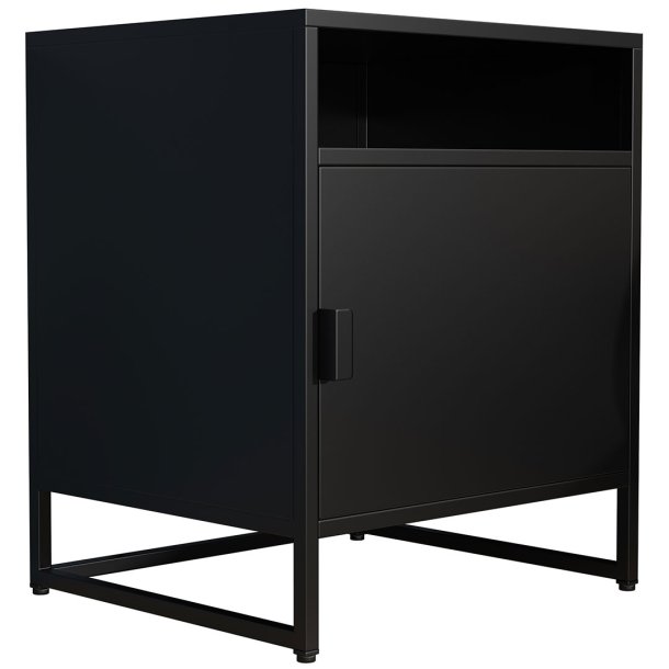 FlokasL Nachttisch 1 Tür schwarz.