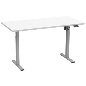 LonaE Schreibtisch elektrische Höhenverstellfunktion 110x80x71-120cm weiß, silberfarben.