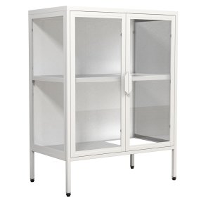 FlokaS Vitrinenschrank 2 T�ren wei�.