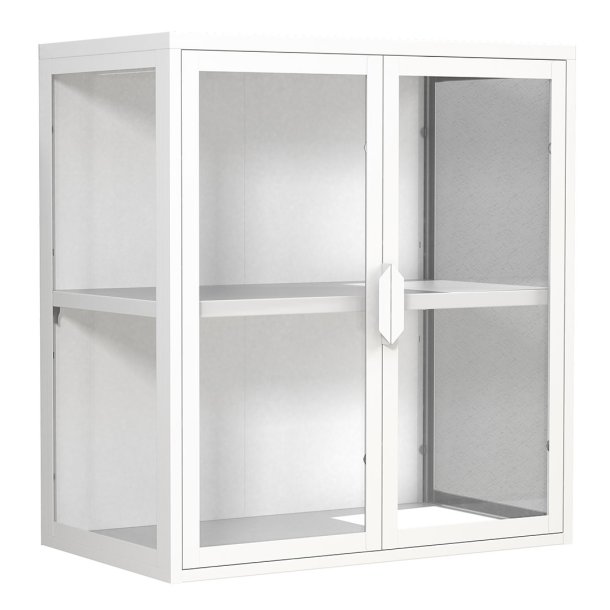 FlokasVS vitrineskab vghngt 2 lger hvid.